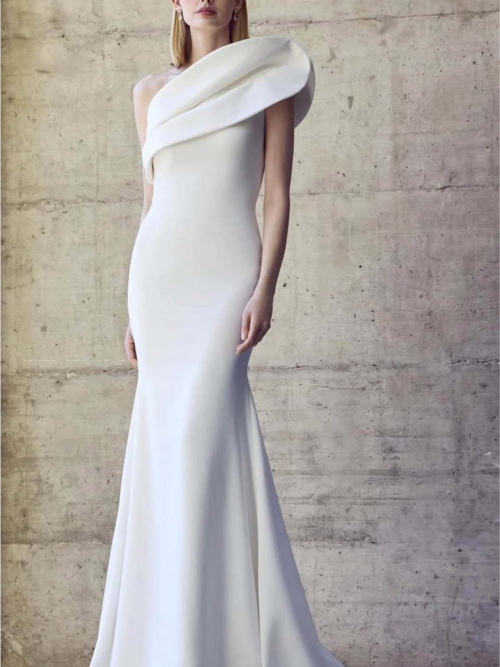 Elegant One-Shoulder White Evening Gown